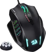 Redragon M908 Impact RGB LED MMO Maus mit Seitentasten, optische kabelgebundene Gaming-Maus mit 12.400DPI, hohe Präzision, 20 programmierbare Maustasten
