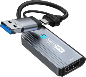Papeaso Video Capture Card, 4K HDMI to USB/USB C 3.0 Capture Card, 1080P 60FPS V
