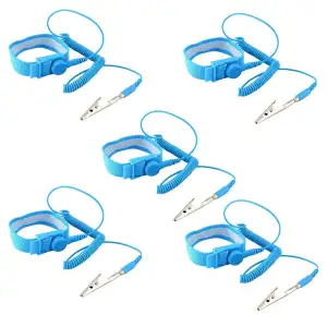 Hailege 5pcs Anti Static Wrist Strap ESD mit Clip Discharge Erdung Verhindern Si
