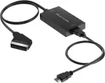 Scart auf HDMI Konverter mit HDMI Kabel, Scart Eingang HDMI Ausgang Video Audio Adapter für Sky/DVD/STB zur Anzeige auf HDTVs