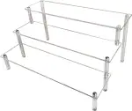 AZEAM Acryl Riser Display Regal Ständer für Amiibo Funko Pops Figuren, Tischplatte klar für Nagellack Gewürz Kosmetik Kunsthandwerk Schmuckständer Cupcake Dessert Figures 3-Stufig 1-Stück (30cm)