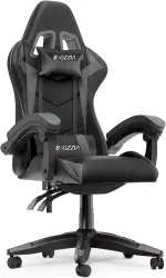 Racingreat Gaming-Stuhl, Ergonomischer Gaming Chair mit Kopfstütze Lendenwirbelstütze Aus Memory-Schaum, 90°–135° Neigungswinkel + Höhenverstellbar, PC Stuhl für Gaming Büro (Grau)