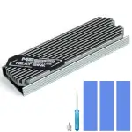 ASTARON M.2 SSD Kühlkörper 2280, dünner Kühler mit Nano-Wärmeleitpads (0,5–1 mm), NVME M2 Wärmeleitpad, doppelseitiger Kühlkörper für PC/PS5/Gaming-Laptops (Silber)