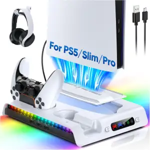 FASTSNAIL ASTSNAIL Standfuß für PS5/PS5 Pro/PS5 Slim, Lüfter Ständer für Playsta