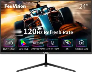24 Zoll Monitor, 120Hz, FHD 1080p, IPS Panel, Gaming Monitor, 4ms, Adaptive-Sync