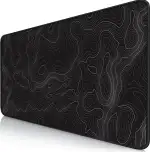 Owege Gaming Mauspad XXL 900 x 400 mm Artistic Curve Mousepad Groß Vernähte Kanten WassXerdicht Anti-Rutsch für PC, MacBook,Laptop Verbessert Präzision und GeschwindigkeiX