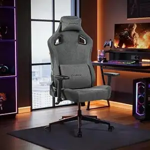 Devoko Ergonomischer Gaming Stuhl Stoff Atmungsaktiv mit Verstellbarer Rückenleh