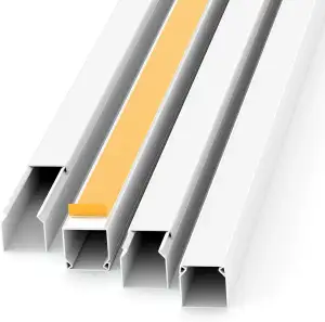 Kabelkanal Selbstklebend Weiss 1m (10 Stk. - 12x12mm klein) - 10m Kabelkanäle mi