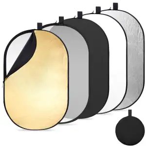K&F CONCEPT 5 in1 Fotografie Licht Reflector 100x150cm Oval Diffusor Fotografie Faltreflektor für...