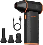 WOLFBOX MegaFlow 50 Electric Air Duster-110000RPM Super Power Cordless Air Duster, 3-Gang einstellbare Mini-Gebläse mit Akku, Staubbläser für Computer, Tastatur, Haus, Outdoor und Auto