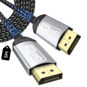 16K DisplayPort Kabel 2.1 5M, DP auf DP Kabel Unterstützt 16K@30Hz 8K@240Hz 4K@2