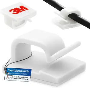 Kabelhalter selbstklebend 50 Stück – QUADRIOS® Kabelclips mit 3M VHB Kleber – Ka