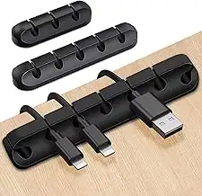 Kabelhalter Selbstklebend 3 Stück – Kabel Clips Schreibtisch für USB, Ladekabel 