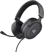 Trust Gaming Headset GXT 498 Forta Offiziell Lizenziert für PlayStation 5, Nachhaltig, PS4 / PS5 Headset, 1,2 m Kabel, Abnehmbares Mikrofon, Verstellbarer Kopfbügel, Over-Ear Kopfhörer, Schwarz