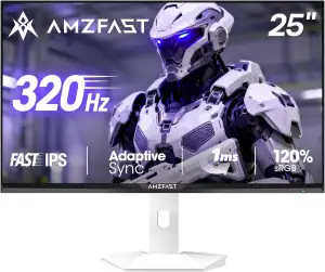 Amzfast 25 Zoll Gaming Monitor, 1920x1080 Full HD, 320Hz(DP), Fast IPS Panel, 0.