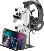 KDD Gaming Kopfhörer Ständer, Headset Halterung Tisch & Controller Halter, Headset Ständer mit Al...