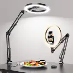 Overhead Stativ Handy mit Ringlicht für Küche & Food-Videos – Ringlicht mit Stativ für Tisch | Ringlichter Ring Light für Küche, Backen, Rezeptaufnahmen, Videoaufnahmen, Livestream, Content Creation