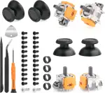 4 Stück Hall Effekt Sticks Kompatibel mit Play Station 5 PS5 Kontroller mit 4 Stück Daumenkappe Thumbstick Reparatur Kit Ersatz 3D Analog Sensor Joystick für PS5