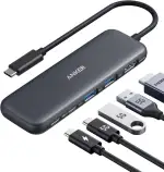 Anker USB C Hub, 332 USB-C Hub (5-in-1) mit 4K HDMI Display, 5Gbps Datenanschluss und 2 USB-A Ports für MacBook Pro, Air, Dell XPS, Lenovo Thinkpad, HP Laptops Mehr