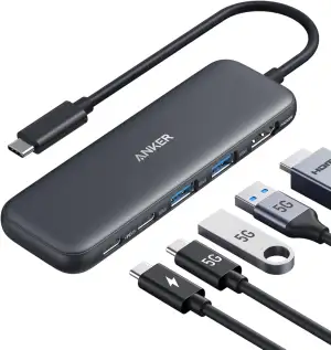 Anker USB C Hub, 332 USB-C Hub (5-in-1) mit 4K HDMI Display, 5Gbps Datenanschlus