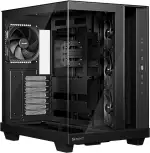 be quiet! Light Base 500 Black PC-Gehäuse, vollständig verglaste Front und Seitenfenster, Show Case, Dual Chamber Design, 4 Pure Wings 3 PWM-Lüfter, kein RGB, Anschlussdesign auf der Rückseite