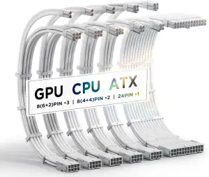 AsiaHorse Aktualisierung 16AWG Sleeved Cable Kit für PC/GPU/CPU, PSU Kabelverlän