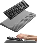 VAYDEER Ergonomische Tastatur-Handauflage,430 * 243mm,Memory-Schaum Handgelenkauflage für Tastatur, rutschfest, entlastet Handgelenke bei langer Nutzung, ideal für Büro & Home Office, Grau