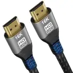 CAKOBLE HDMI 2.2 Kabel 2m, 96Gbps Ultra-High-Speed, 16K@60Hz,12K/10K @120Hz,8K@240Hz,4K@480Hz, eARC, HDR10+, Dolby Atmos/Vision, HDCP 2.3, für hdmi 2.1 kabel PS5, Xbox, Soundbar, Fire TV, Laptop, HDTV