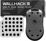 Wallhack UHMW-PE Maus Dot-Skates Still | Premium Skates für Gaming Mäuse | Ultra-Glattes Gleiten auf Stoff & Glaspads | Geschwindigkeit & Kontrolle | Haltbar & Einfach Anzuwenden | Schwarz, 7mm