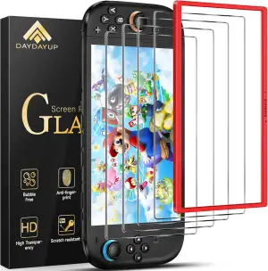 daydayup 4 Stücke Panzerglas für Nintendo Switch 2 Model 2025, Schutzfolie Folie