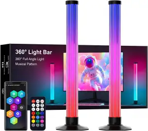 LED Lightbar, 43cm Extralang RGBIC TV Hintergrundbeleuchtung, 360° Ambient Light