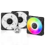 ARCTIC P12 Pro A-RGB (3 Stück) - Leistungsstarker Premium PC Lüfter, 120 mm PWM Case Fan mit Y-Kabelsplitter, 600–3000 rpm, 0 rpm <5% PWM, 5V Digital RGB, Hydrodynamisches Gleitlager, 4-Pin - Schwarz
