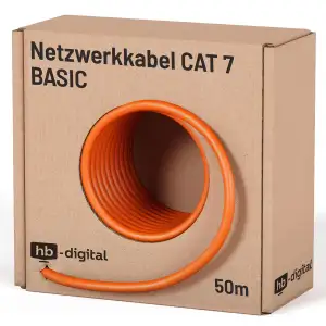HB-DIGITAL 50m CAT 7 Netzwerkkabel LAN Kabel Verlegekabel Ethernet Installations