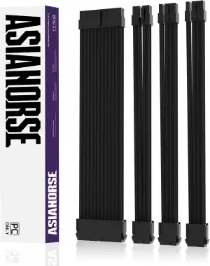 AsiaHorse PSU Kabelverlängerung, PC Sleeved Cable Kit für GPU/CPU, 16AWG Netztei