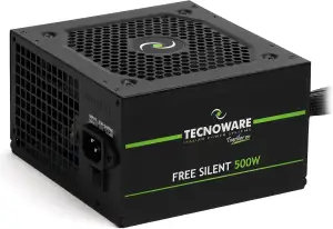 Tecnoware Power Systems - ATX-Netzteil 500, Ultrasilent 12 cm Lüfter, Überspannungsschutz, 2x SATA, 1x 24-polig, 1x 12V 4+4-polig, 2x Molex, schwarz, Größe 500 | Kompatibel mit ATX 12V v.2.01