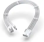EZDIY-FAB PCIe 8-Pin Female auf PCIe 8-Pin (6+2) Male Stromversorgungsadapter Verlängerungskabel für Grafikkarten oder PCIe Geräte-11.8 inch (30 cm)-Alle Weiß