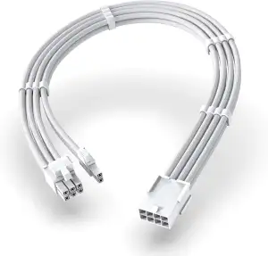 EZDIY-FAB PCIe 8-Pin Female auf PCIe 8-Pin (6+2) Male Stromversorgungsadapter Verlängerungskabel für Grafikkarten oder PCIe Geräte-11.8 inch (30 cm)-Alle Weiß