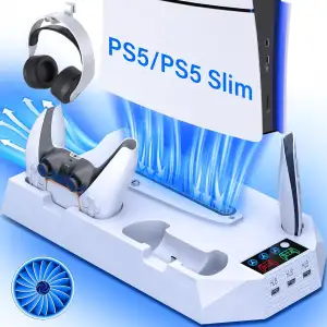 ZRZLMVP PS5/Slim/Pro Standfuß Kühler mit Controller Ladestation für PlayStation 