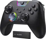 EasySMX X05PRO Wireless Controller PC, Gaming Controller mit leise Tasten, 2-stufige Tigger, Hall Joysticks, 2 programmierbare Tasten, 1000mAh Akku, Kompatibel mit PC/Switch/Android/iOS-Schwarz