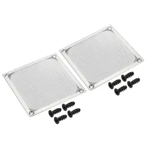 PATIKIL 120mm Lüfter Filter Gitter mit Schrauben 2Pack Aluminum Rahmen Edelstahl