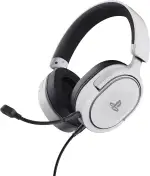 Trust Gaming Headset GXT 498W Forta Offiziell Lizenziert für PlayStation 5, Nachhaltig, PS4 / PS5 Headset, 1,2 m Kabel, Abnehmbares Mikrofon, Verstellbarer Kopfbügel, Over-Ear Kopfhörer, Weiß