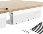 Kabelkanal Schreibtisch Weiß – 2er Set aus Edelstahl Inkl. Zubehör – futuristisch-minimalistische Kabelwanne – geräumiges Design – Einfache Montage – Kabel-Organizer für Kabelmanagement Schreibtisch