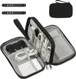 Kabeltasche Elektroniktasche – Wasserdichter, Doppelter Reißverschluss, Reise Organizer für Kabel, Powerbank, USB-Zubehör – Perfekt für Alltag, Büro & Reisen