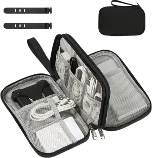 Kabeltasche Elektroniktasche – Wasserdichter, Doppelter Reißverschluss, Reise Or