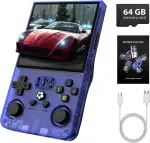 Retro Handheld Game Console R36MAX, Retro Gaming Console with 4.0-in IPS HD Screen, Video Game Consoles with 4000mAh Battery and 30+ Mainstream Emulators, Blau