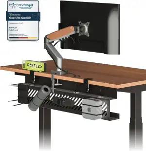 80cm Kabelkanal Schreibtisch Schwarz,Platzsparend & Mit 9 Kabelausschnitten,2 Mo