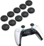 NEWDERY Daumengriff-Joystickkappen für PS5/PS4-Controller, Rutschfestes Laserstrukturiertes Griffdesign, Verschleißfeste Analogstick-Ersatzkappen für PS5/PS4-Controller, 10 Stück
