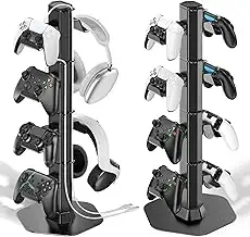 Controller Halter & Headset Halterung für Tisch, mit Ladekabel Organizer Kopfhör