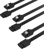 SABRENT SATA III Kabel (3 Stück), HDD SDD Datenkabel 6Gbps 51cm, mit Metall Clip Verriegelungsriegel (CB-SFK3)