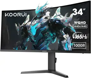 KOORUI 34E6UC 34 Zoll Ultrawide Curved Gaming Monitor, PC Bildschirm 180Hz, 1MS 